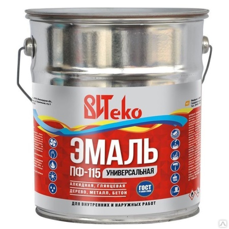 Эмаль  ВИТЕКО ПФ-115  10 кг салатная